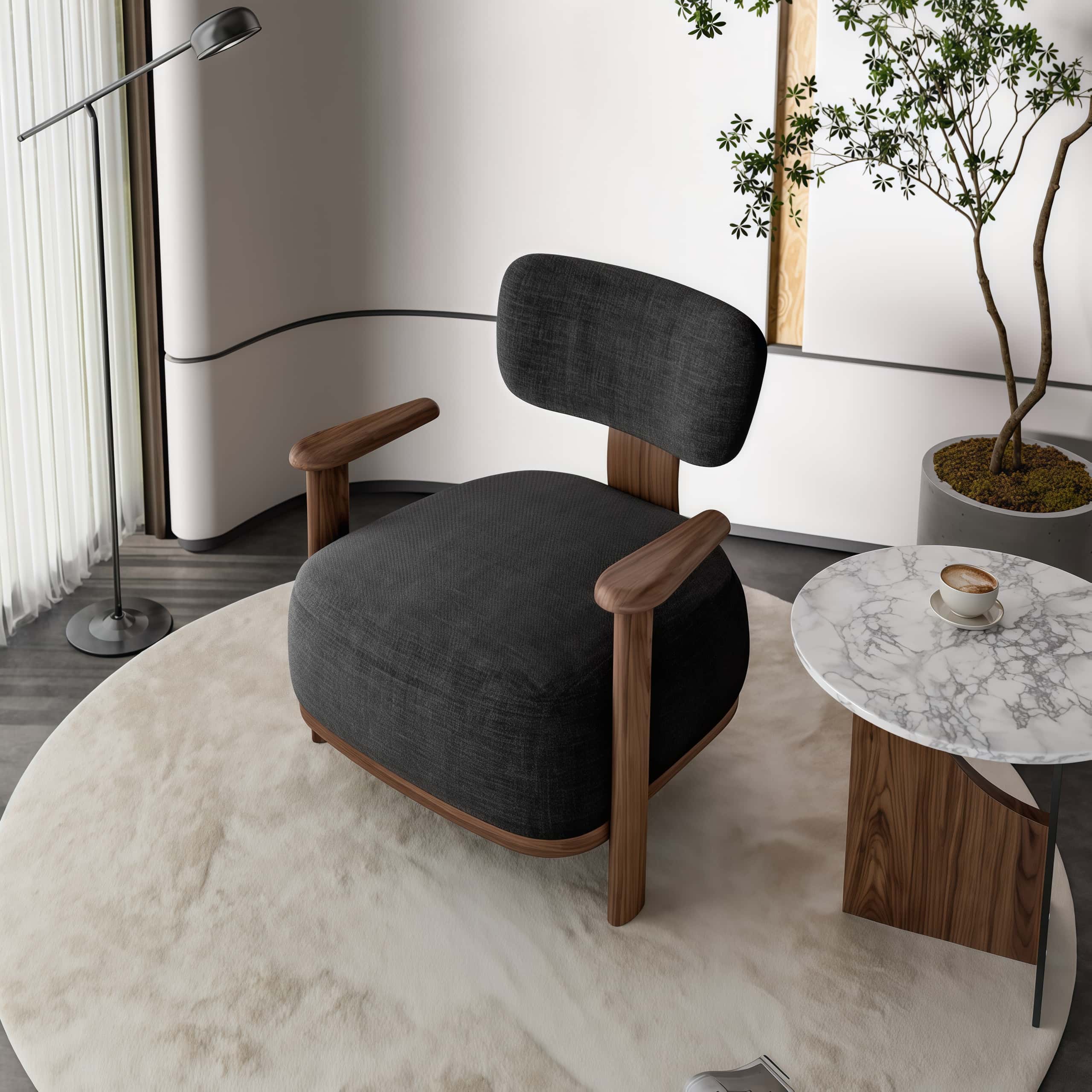 Modern Simple Leisure Sofa Chair Minimalist Solid Wood Living Room Bedroom Apartment Single Light Luxury Sofa
