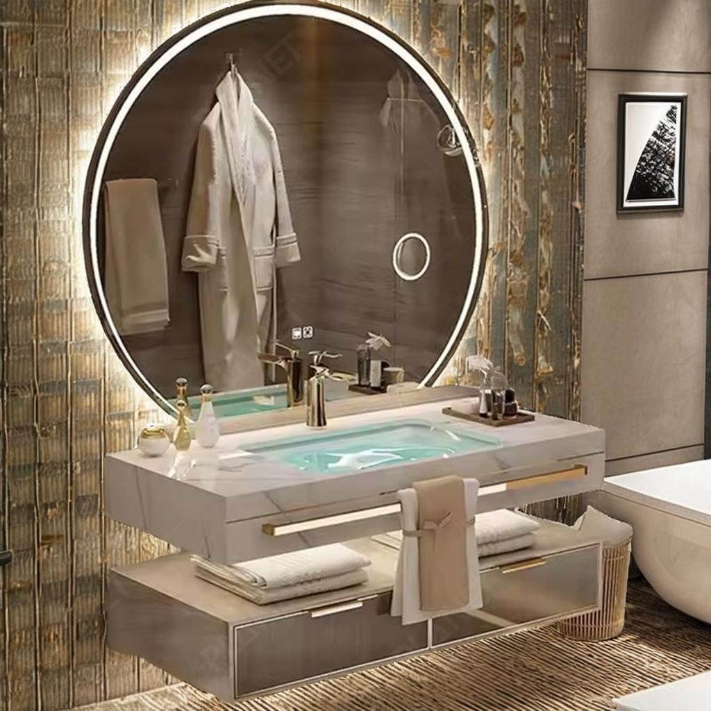 Modern Hot-Selling Factory Wholesale Bathroom Vanities Reasonable Price Modern Plywood Particle Board Furniture High Bathroom