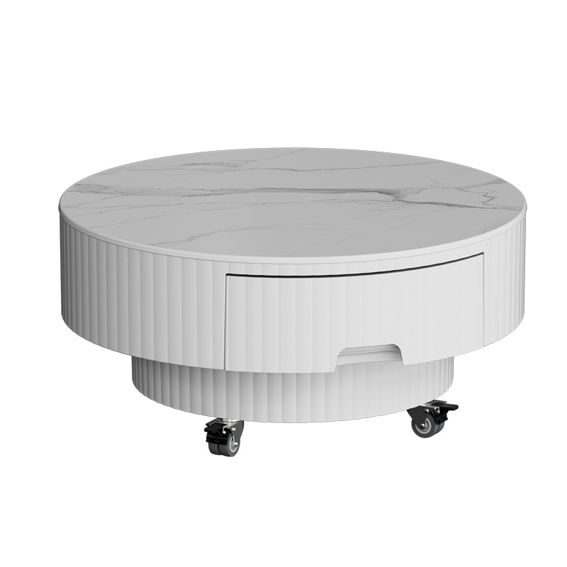 New Nordic Simple Round Coffee Table with Storage Small Apartment Living Room Multifunctional Space Craft