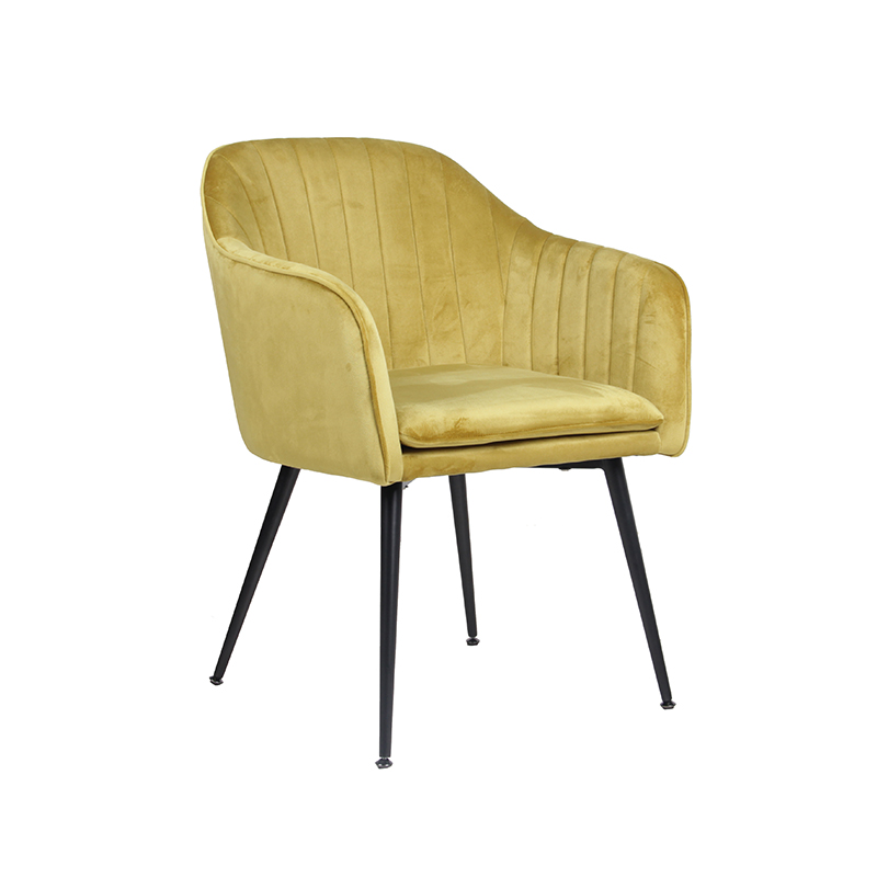 Minimalist Style Modern Dining Room Furniture Set Metal Legs Fabric Upholstered Dining Chair