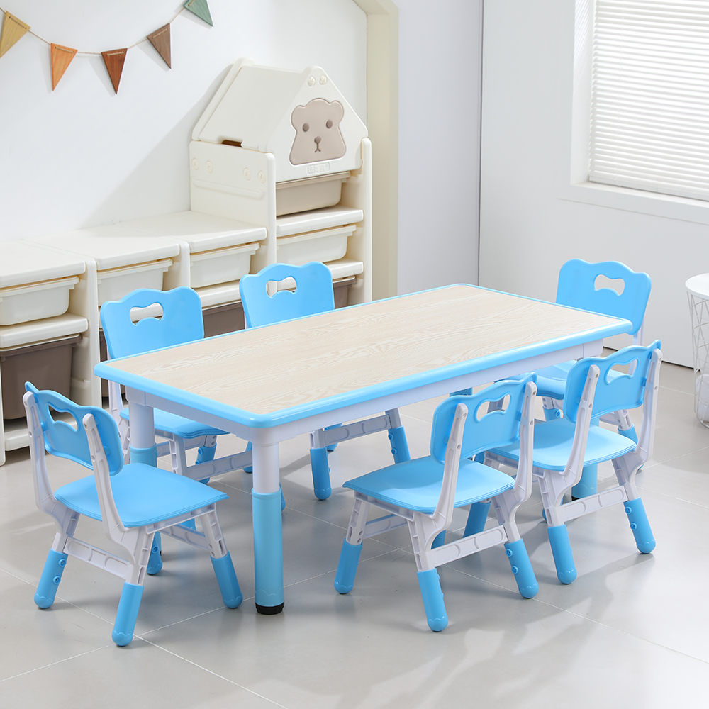 Kids Daycare Furniture Table and Chair Set Height Adjustable Toddler Table Chairs Set Kid Activity ArtTable Children Study Desk