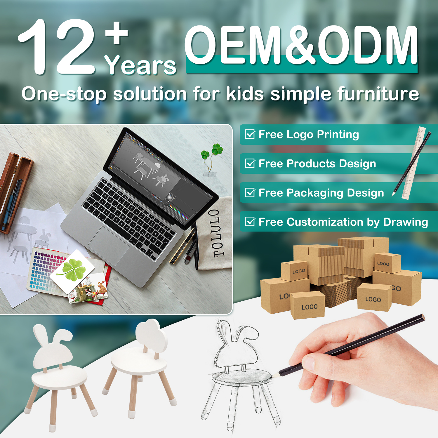 Preschool Daycare Nursery Furniture Set Wood Kids Study Table Chairs Toddler Dining Desk for Kids Party