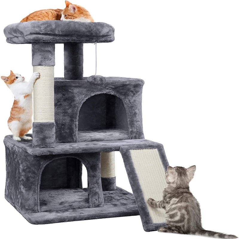 Stylish Light Gray Cat Tower Sustainable Pet Furniture Solution Pet Product