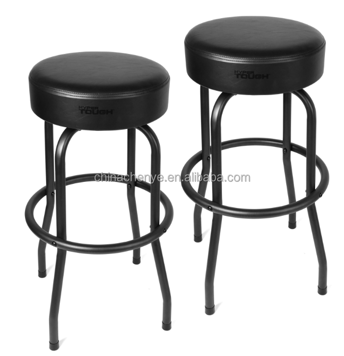 3 Piece Shop Pub Table Bar Stool Set for Game Room Steel Black Pub Table and Chairs