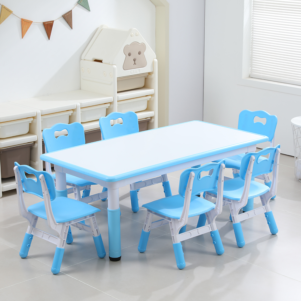 Kids Daycare Furniture Table and Chair Set Height Adjustable Toddler Table Chairs Set Kid Activity ArtTable Children Study Desk