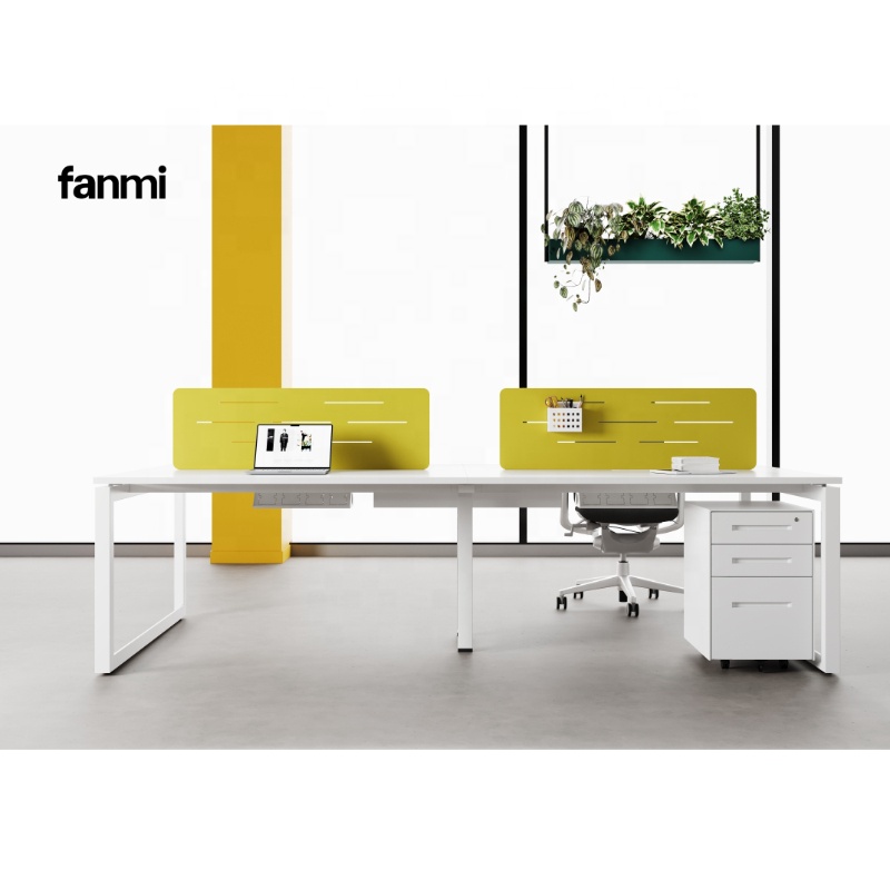 Modern Minimalist 2-8 Seater Office Furniture Cold Rolled Steel Frame Workstation Desk with Melamine Wood for office Use