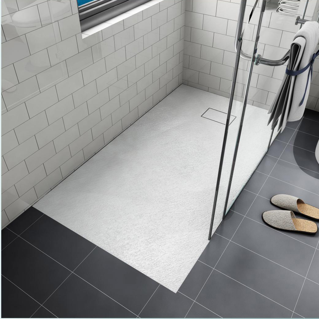 European Style Center Drain Stone Resin Shower Base Pan Anti Slip Bathroom Rectangle Smc Shower Tray