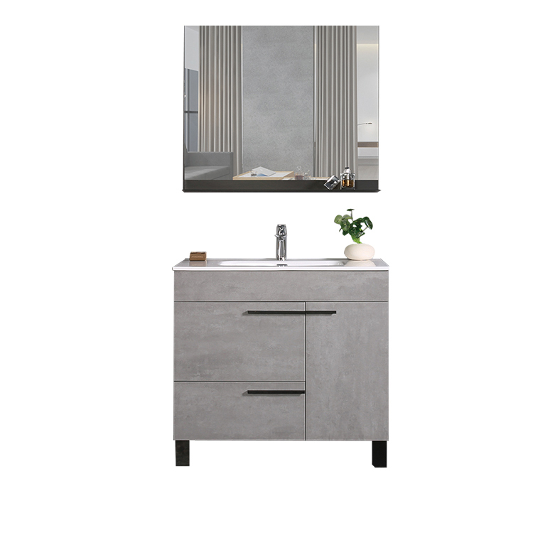 Modern Minimalist Luxury Freestanding Solid Bathroom Vanity Furniture Mirrored Cabinets For Home &amp; Hotel Bathrooms
