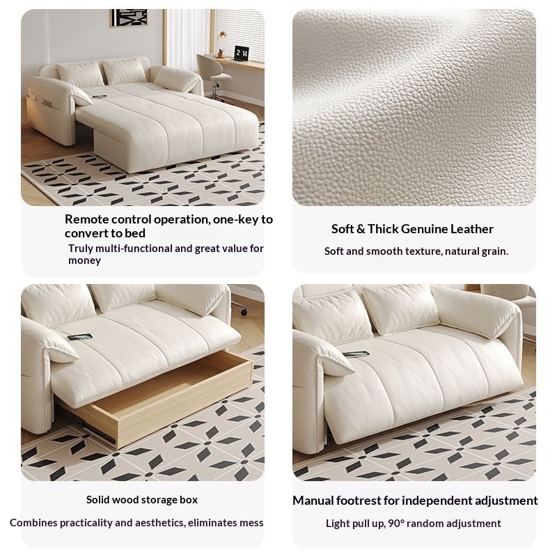 Smart Electric Remote-Control Metal Sofa Bed Bedroom Living Room Multifunctional Extendable Small-Unit Single/Double Foldable