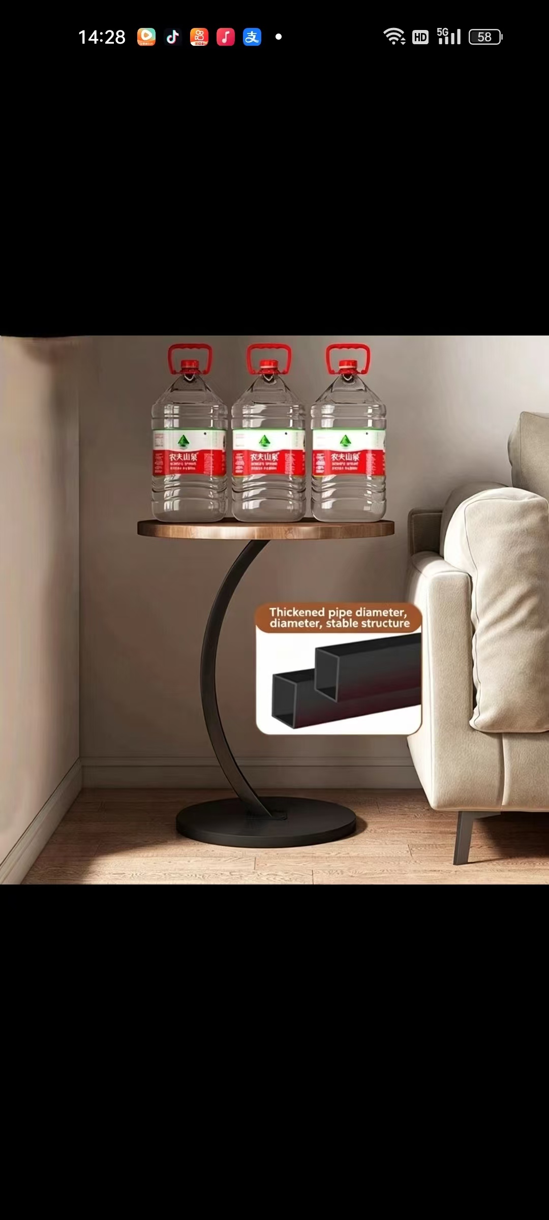 Modern Minimalist Coffee Table with Metal Frame and Storage Wooden Top for Living Room Home Furniture Set