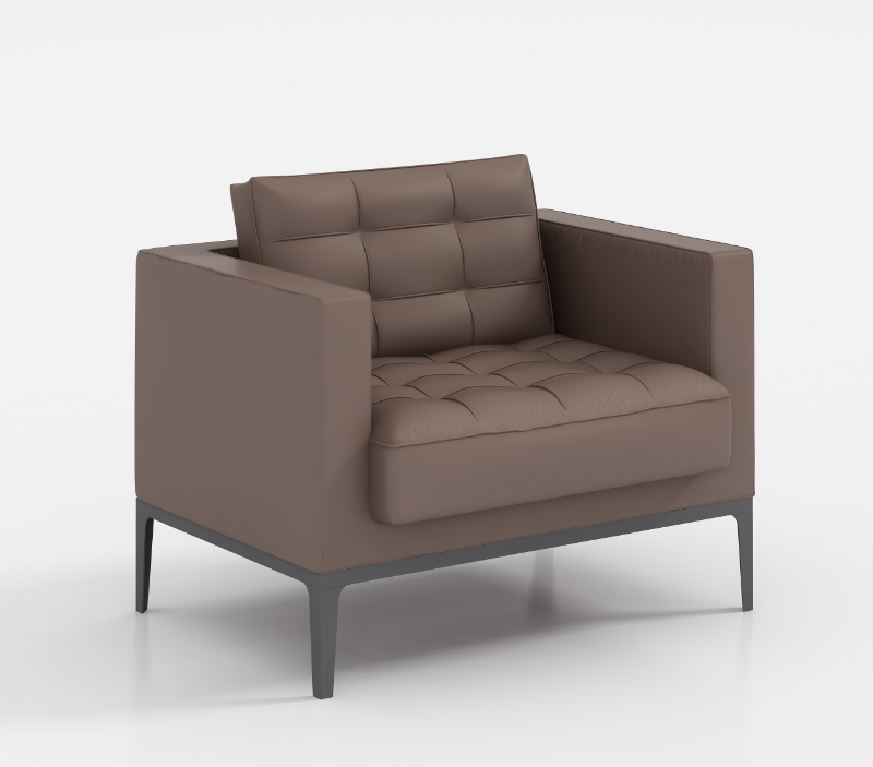 Single Seat Office Leather Sofa Commercial and Home Use Small Space Corner Sofa for Apartment and Office