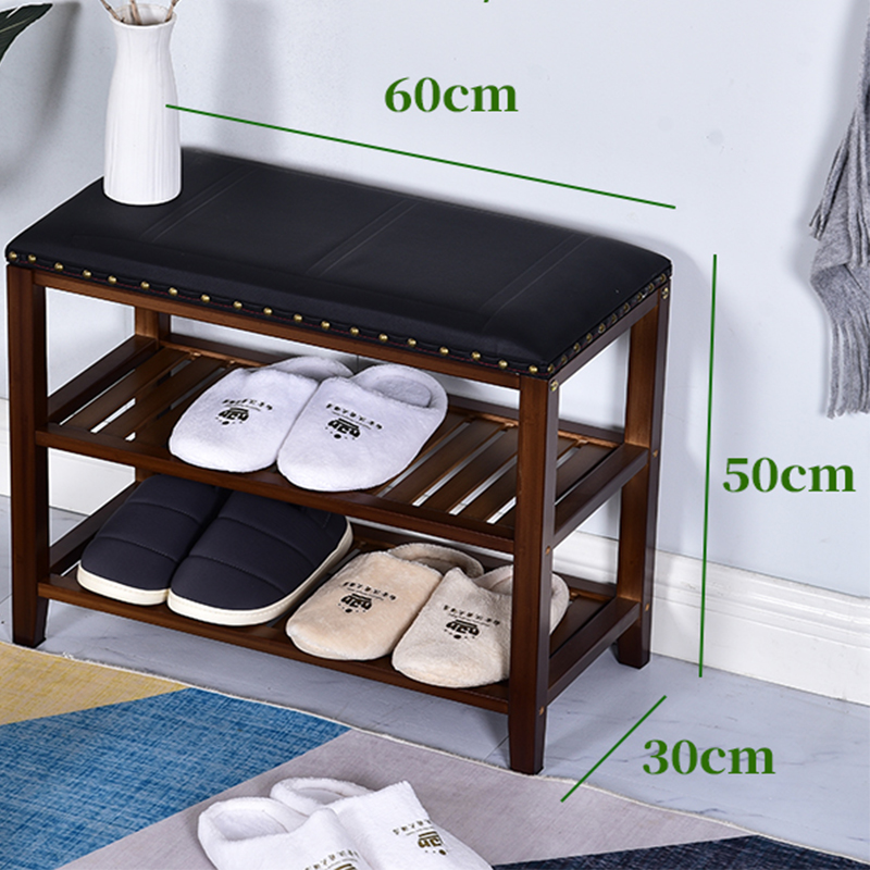 Entryway Hallway 2 Tier Living Room Shoe Rack Shoe Storage Bench Organizer