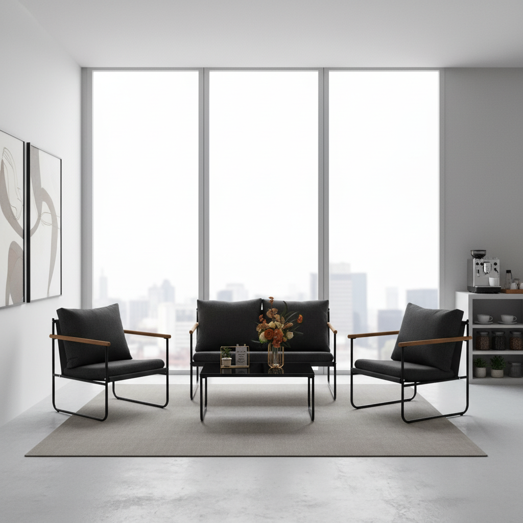 Minimalist Design Steel Frame with Waterproof Cushions Outdoor&amp;Indoor Furniture for Office Living Room