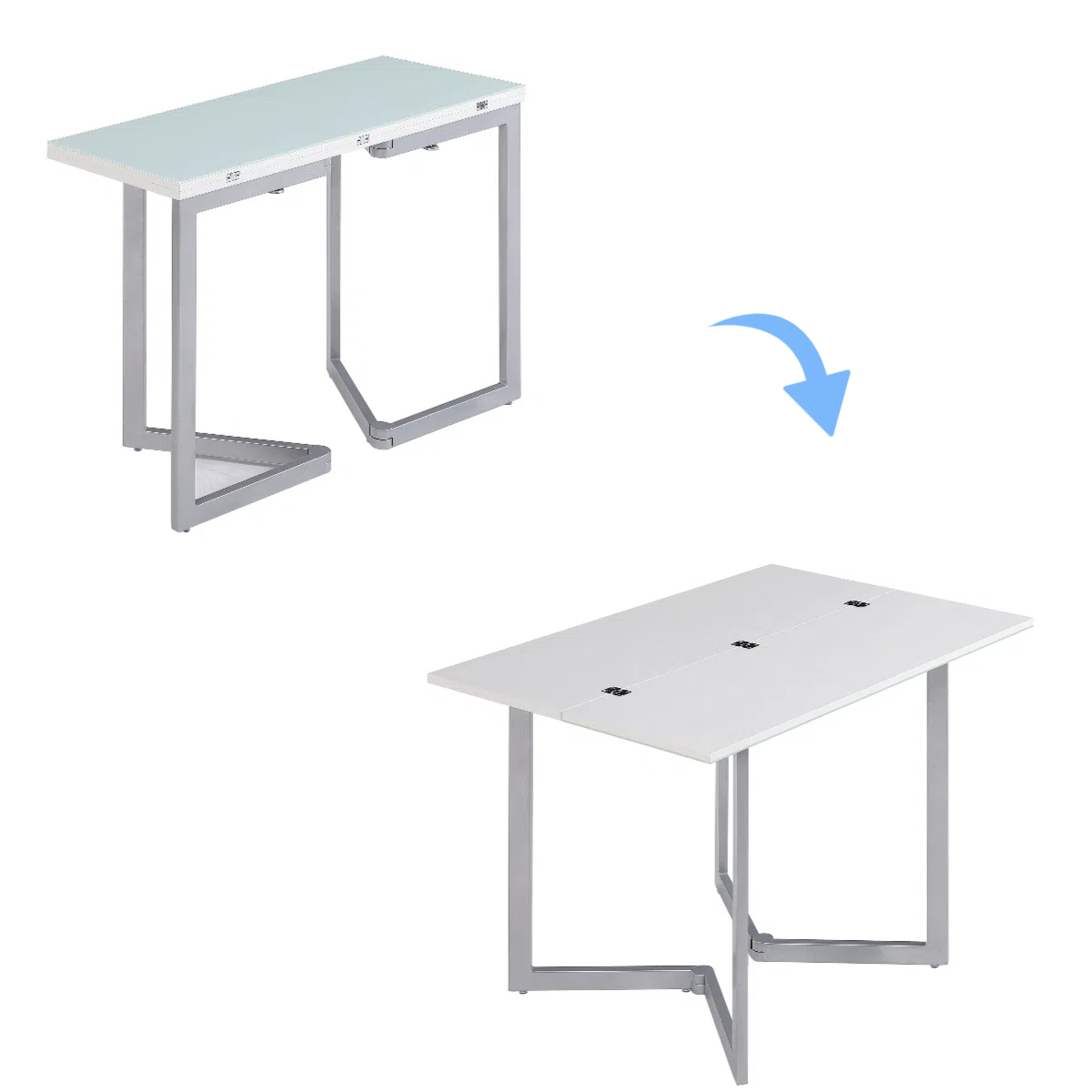 Modern Wooden Folding Convertible Dining Table Space-Saving Design for Small Apartments Easy Fold &amp; Storage Solution Seats 4