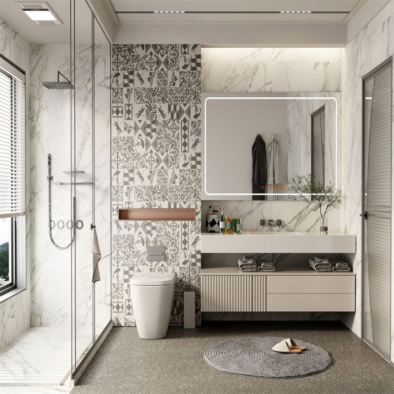 Professional Bathroom Cabinet Furniture With Sinks Sink and Mirror Toilet Set