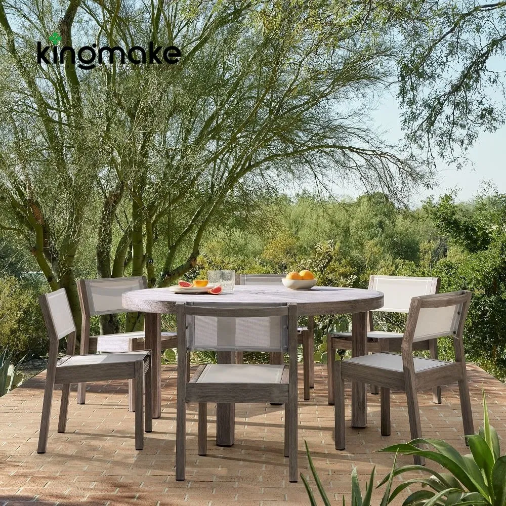 Eco-Friendly Sustainable Teak Wood Patio Outdoor Garden Furniture Dining Set for Restaurant