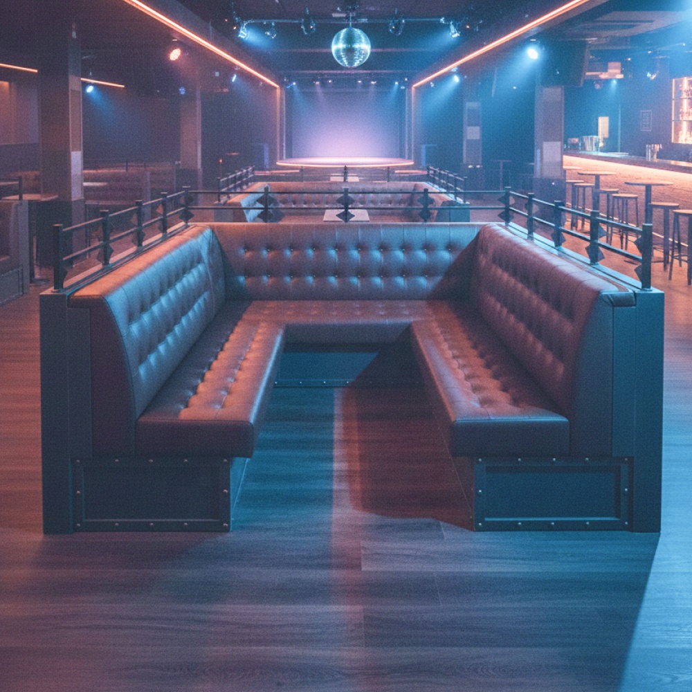 KTV &amp; Bar Booth Seating Set - Custom U-Shaped, L-Shaped, and Corner Layouts for Entertainment Venues and Theater Game Rooms