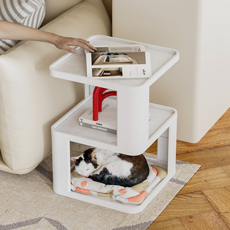 Living Room Internet Popular Minimalist Small ABS Household Side Table Sofa French Bedside Table Apartment Coffee Table Tea
