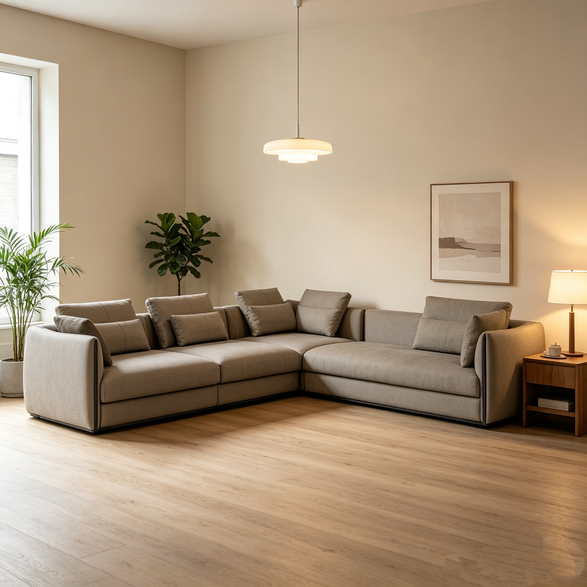 Minimalist Stylish Square Sofa Genuine Leather Cover Sponge Sleek Design for Modern Living Spaces Durable Eco-Friendly Family