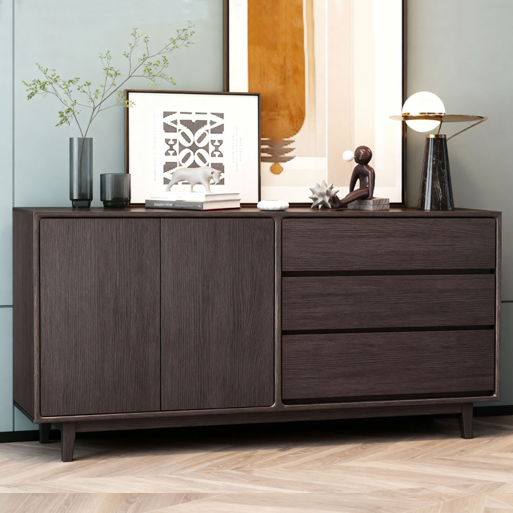 Modern Luxury Solid Wood Sideboard Cabinet Dining Room Living Room Home Furniture Storage with Shoe Rack Entryway Hallway