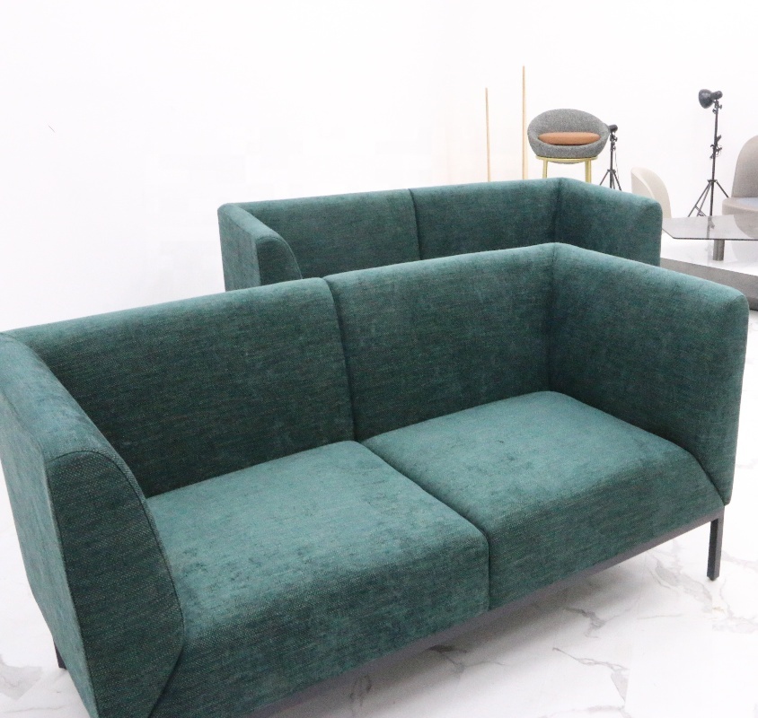 Modern Minimalist Three Seat Fabric Living Room Sofa with Stainless Steel Legs for Apartment and Hotel Use