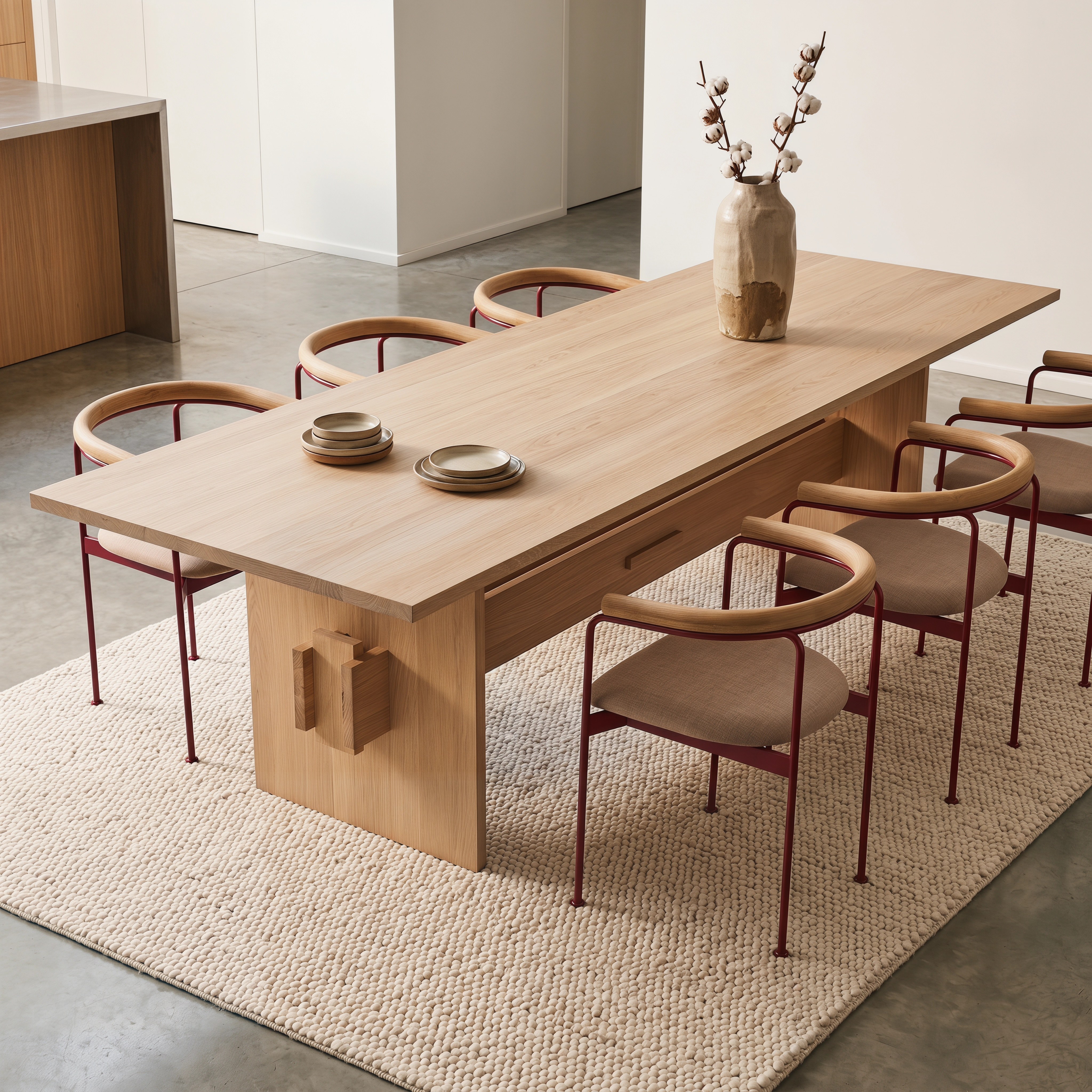 Minimalist Style Solid Wood Dining Table Modern Kitchen Table Dinner Table for Villa Living Room Furniture Decor