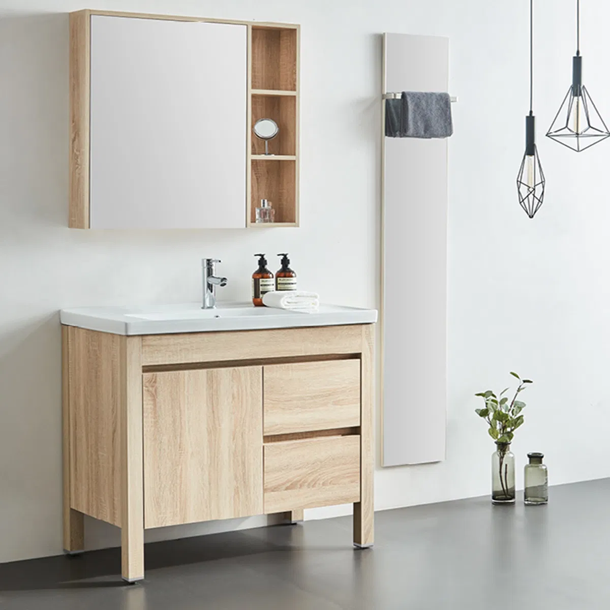 Sustainable Hotel Eco-Friendly Cabinet Furniture Aluminum Bathroom Vanity