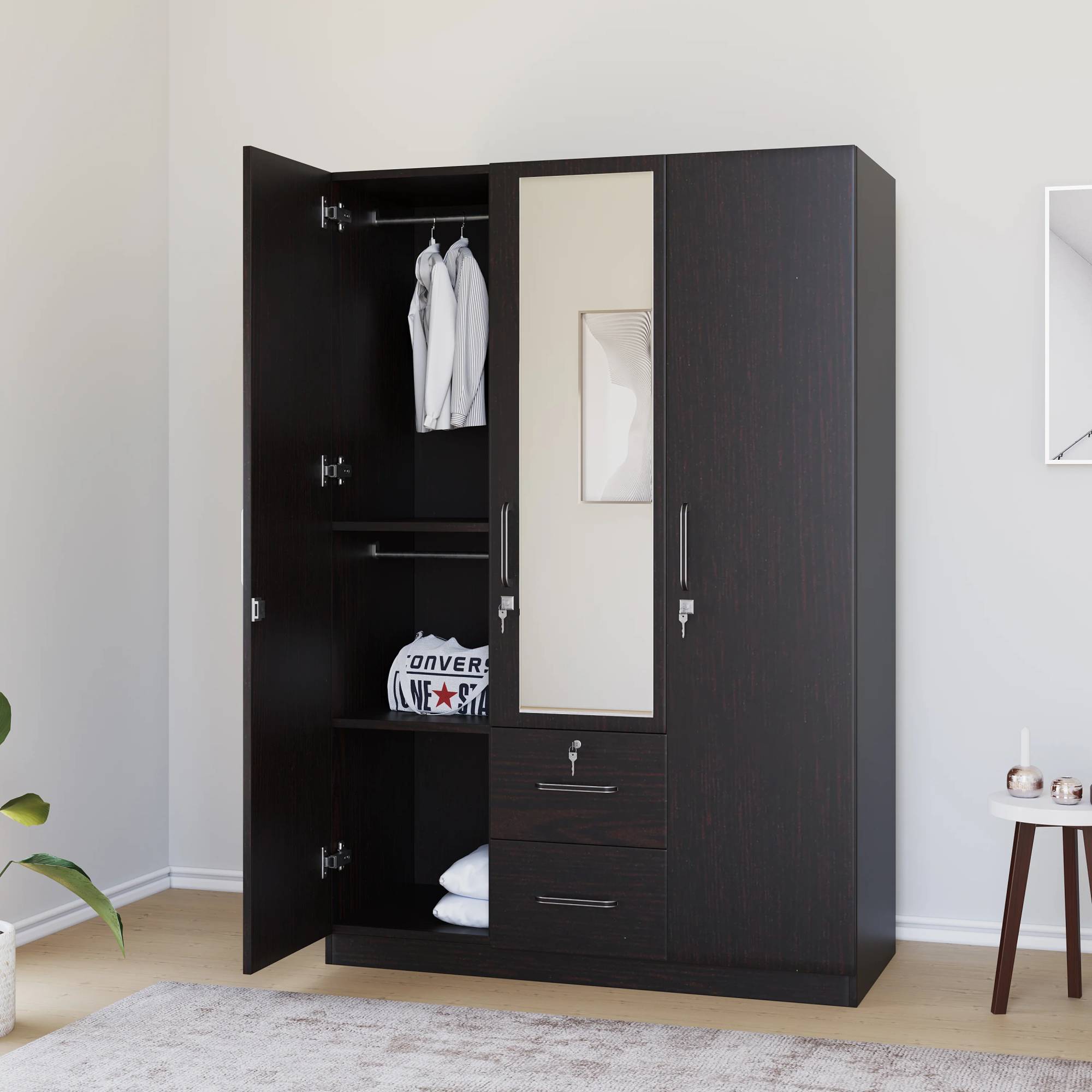 Hot Product Wooden Wardrobe - Wood Bedroom Furniture Sets - Folding Wooden Wardrobe