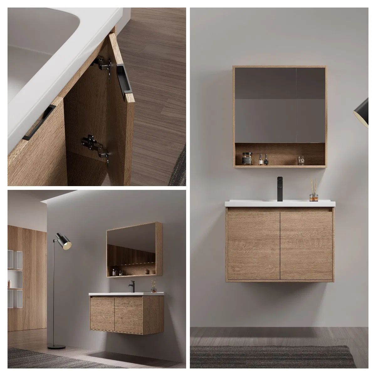 Sustainable Hotel Eco-Friendly Cabinet Furniture Aluminum Bathroom Vanity