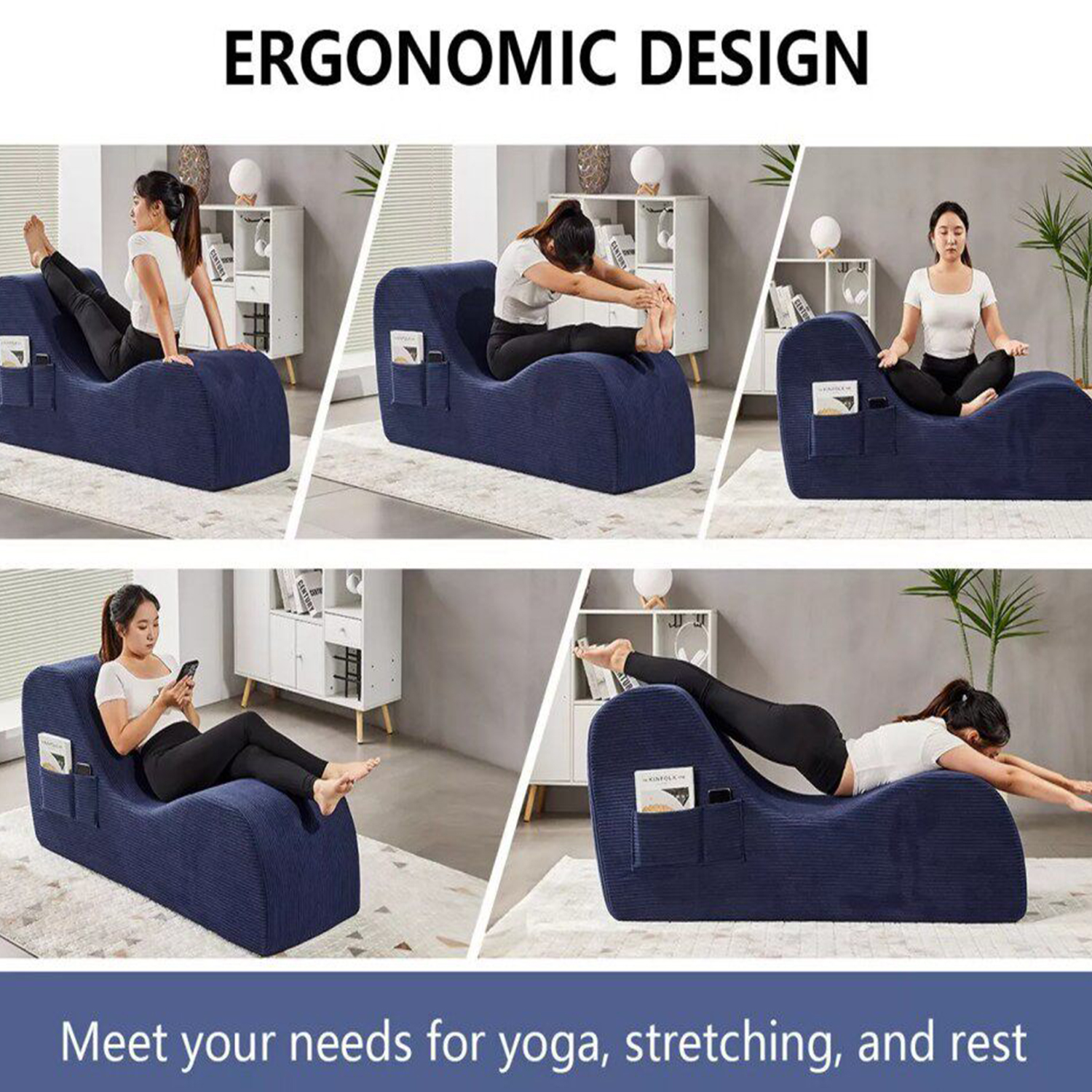 Compact Compressed Irregular Sofa Chair Couple Chaise Lounge Yoga Lazy Lounger Small Space Furniture for Living Room Bedroom