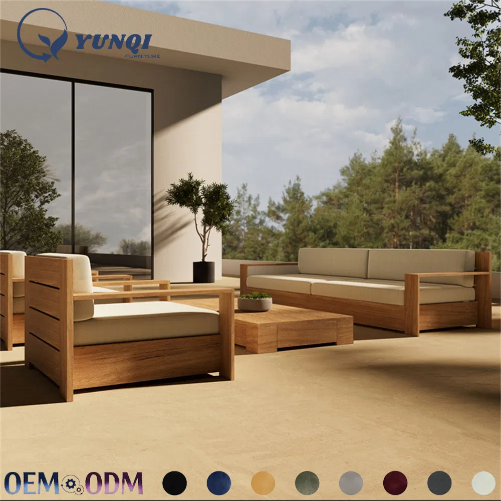 More Design Sustainable Teak Wood Outdoor Loveseat Sofa Eco-Friendly Garden Furniture