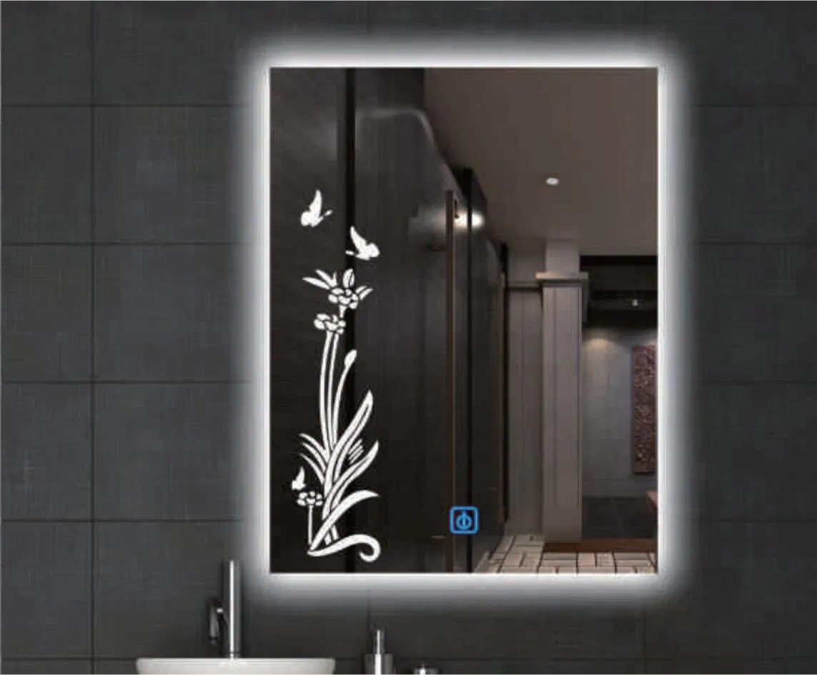 Modern Illuminated Bathroom Mirror with Stylish Decorative Accents