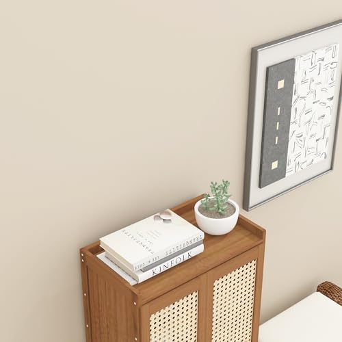 Large 6-Tier Bamboo Shoe Rack Cabinet Convertible Extendable Doors Modern for Home Gym Entryway Hallway Shoe Storage