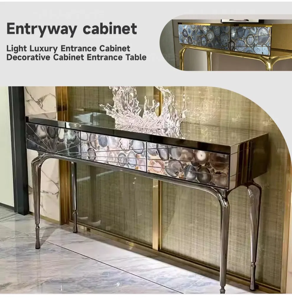 Modern Furniture Decorative Hallway Living Room Buffet Cabinets Silk Road Patterned Accent Sideboard
