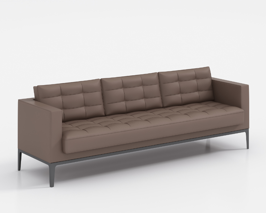 Single Seat Office Leather Sofa Commercial and Home Use Small Space Corner Sofa for Apartment and Office