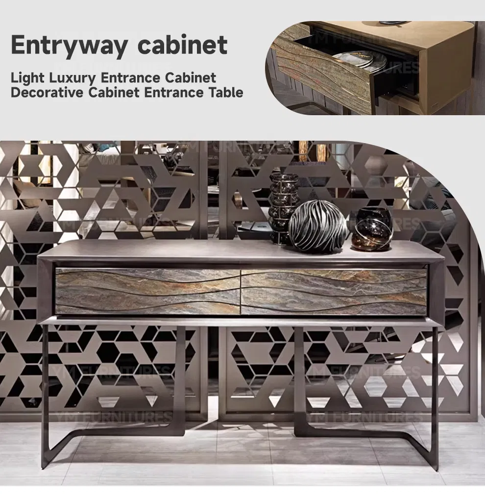 Modern Furniture Decorative Hallway Living Room Buffet Cabinets Silk Road Patterned Accent Sideboard