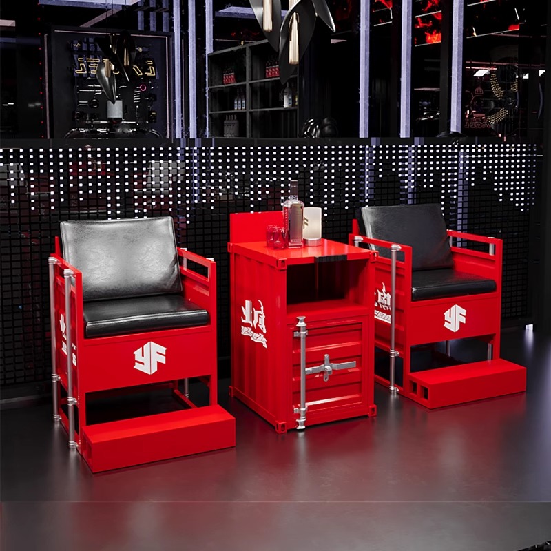 Industrial Style Commercial Bar Furniture Sets Spectator Chairs for Billiards Hall Table Tennis Room Waiting Area Sofa Table