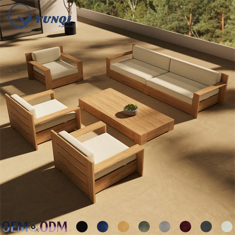 More Design Sustainable Teak Wood Outdoor Loveseat Sofa Eco-Friendly Garden Furniture