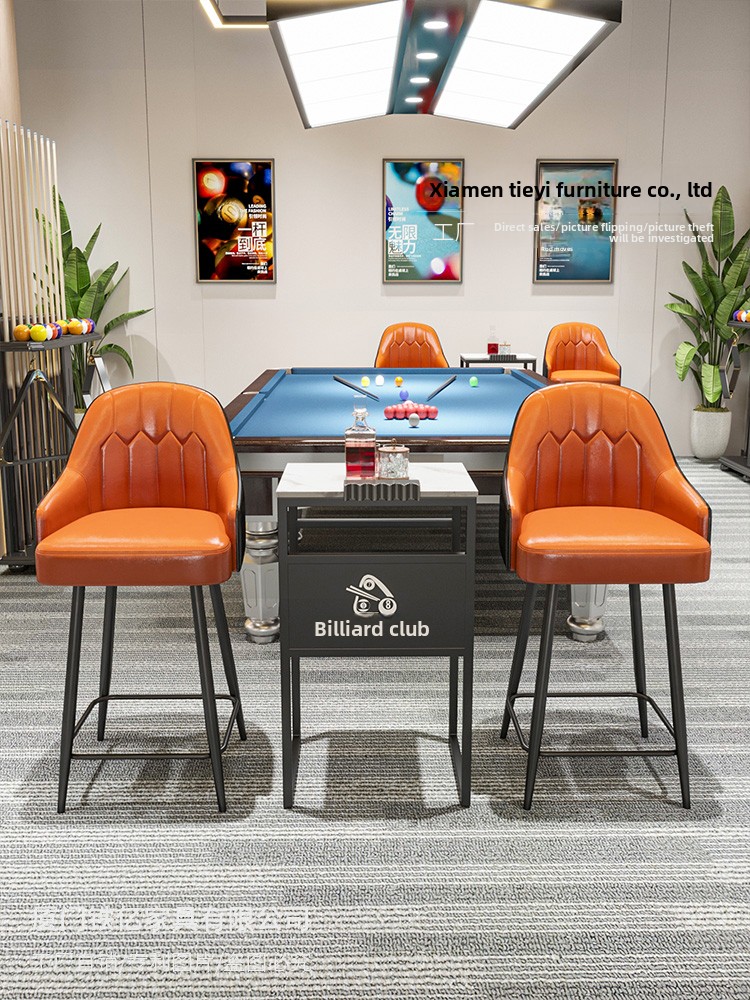 Iron Traditional Commercial Billiards Room Bar Set with Sofa Table and High Chair Combination