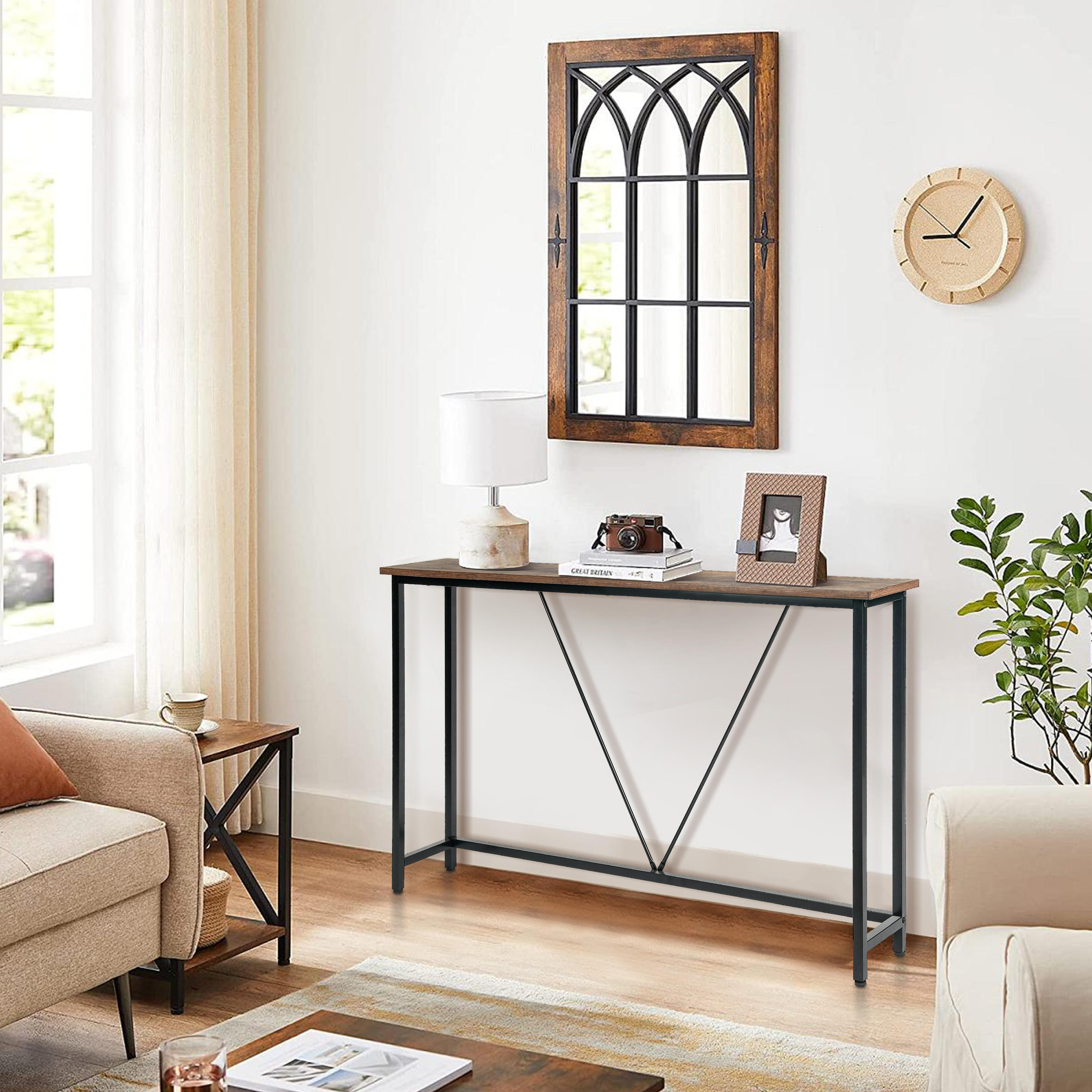 Modern Wood Entryway Console Table Narrow Sofa Table for Living Room Home Furniture Easy to Clean