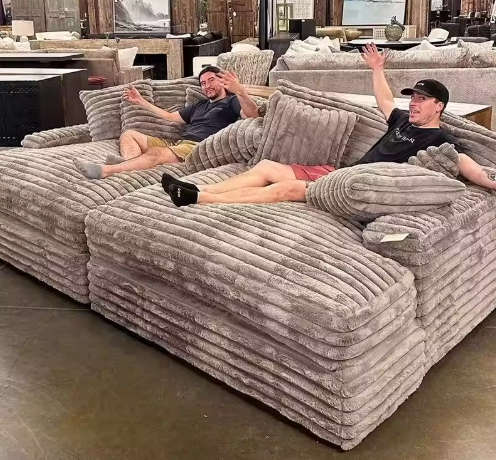 Modern Minimalist Velvet Fabric Modular Sectional Sofa Set Light Luxury Feather Lounge Big Mac Style Vacuum Packing Apartment