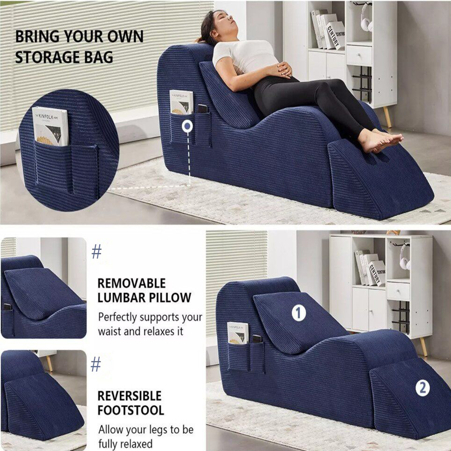 Compact Compressed Irregular Sofa Chair Couple Chaise Lounge Yoga Lazy Lounger Small Space Furniture for Living Room Bedroom