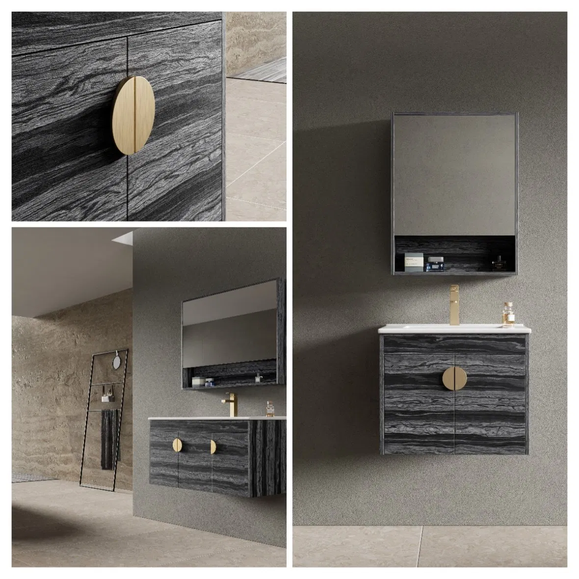 Sustainable Hotel Eco-Friendly Cabinet Furniture Aluminum Bathroom Vanity