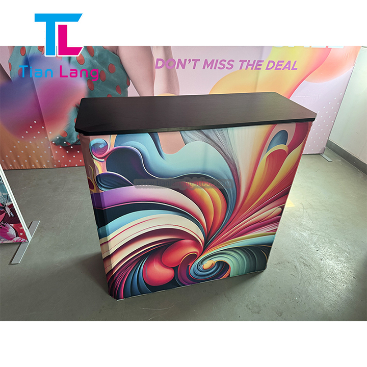 Lightweight Aluminum LED Backlit Table Portable Reusable Trade Show Equipment Advertising Equipment For Exhibition Trade Show
