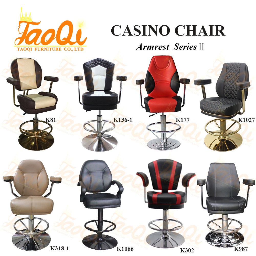 K1078 Casino Chair High Quality Upmarket PU Leather Metal OEM Modern Furniture Chrome Gaming Slot Poker Roulette Bar Stool