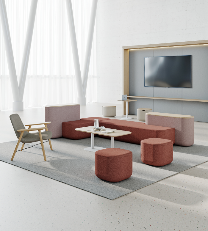Modular Sectional Sofa Commercial Grade Modular Sofa with Lounger and Ottoman