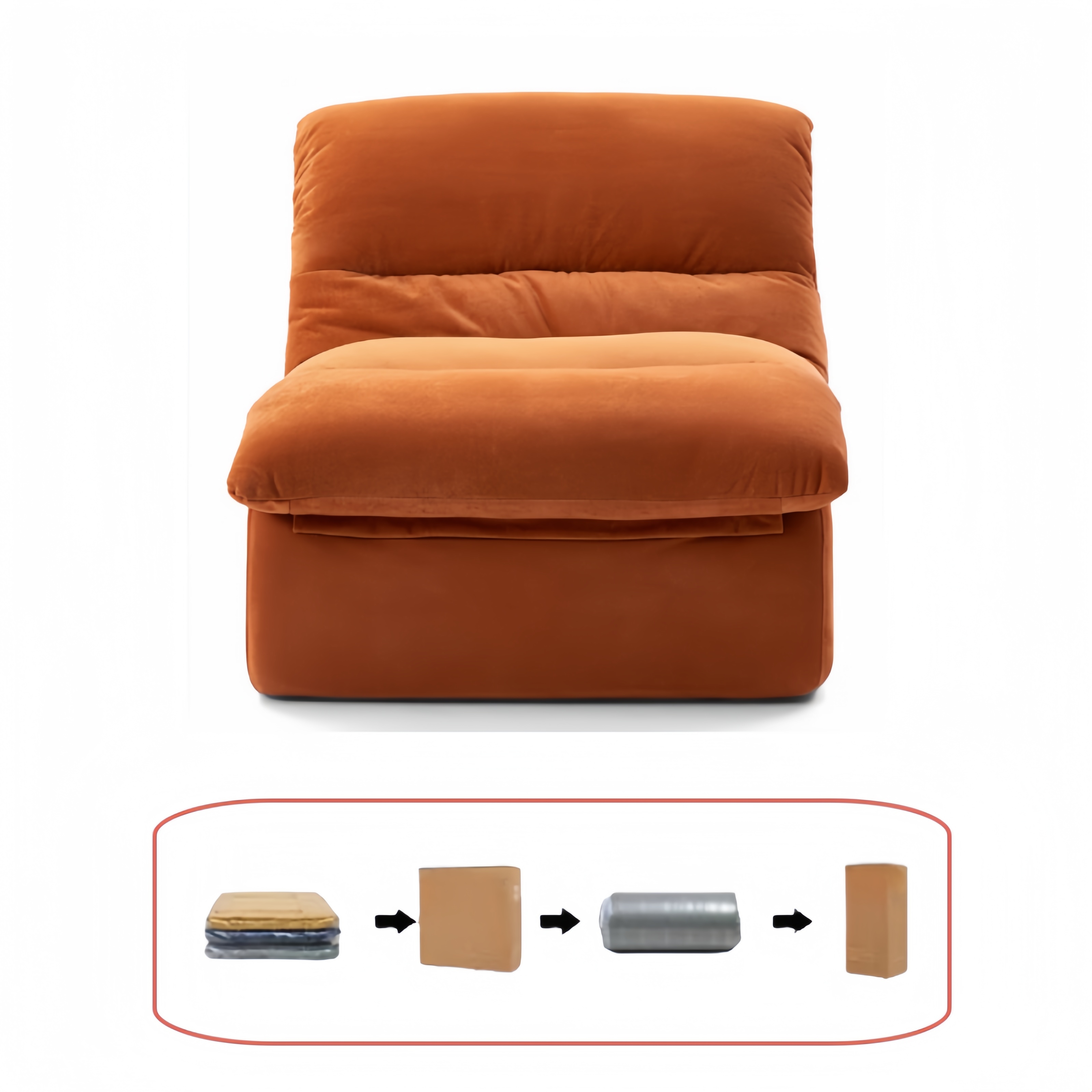 Modern Cream Single Small Modular Sofa Vacuum Compressed Design for Hotel and Warehouse Use Simple Living Room Accessory