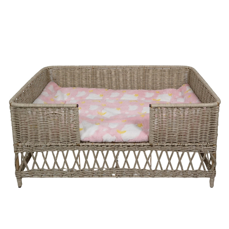 Rattan Pet Bed Eco Friendly Natural Material Sustainable Pet Furniture Wholesale From Vietnam