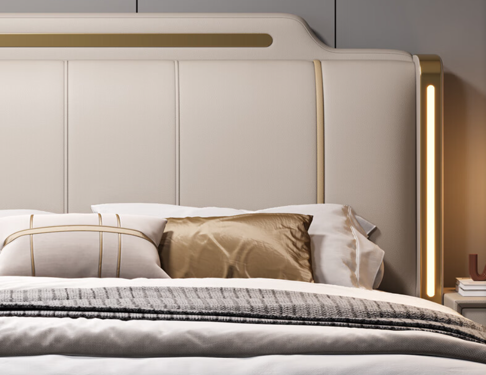 New Italian-Style Luxury 1.8m Double Bed Soft Cushioned Wedding Bed Simple Modern Design for Master Bedroom Upholstered Beds