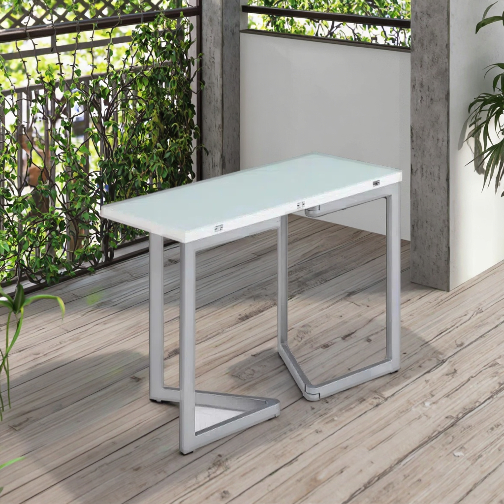 Modern Wooden Folding Convertible Dining Table Space-Saving Design for Small Apartments Easy Fold &amp; Storage Solution Seats 4